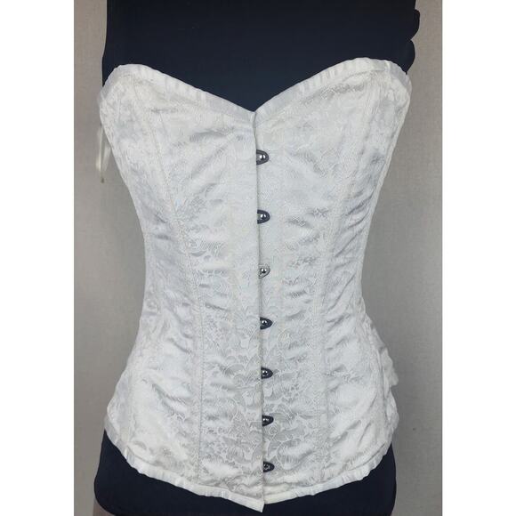Corsetdeal Corset Womens 32 White Steampunk Wedding Bridal industrial fairycore - Picture 2 of 10